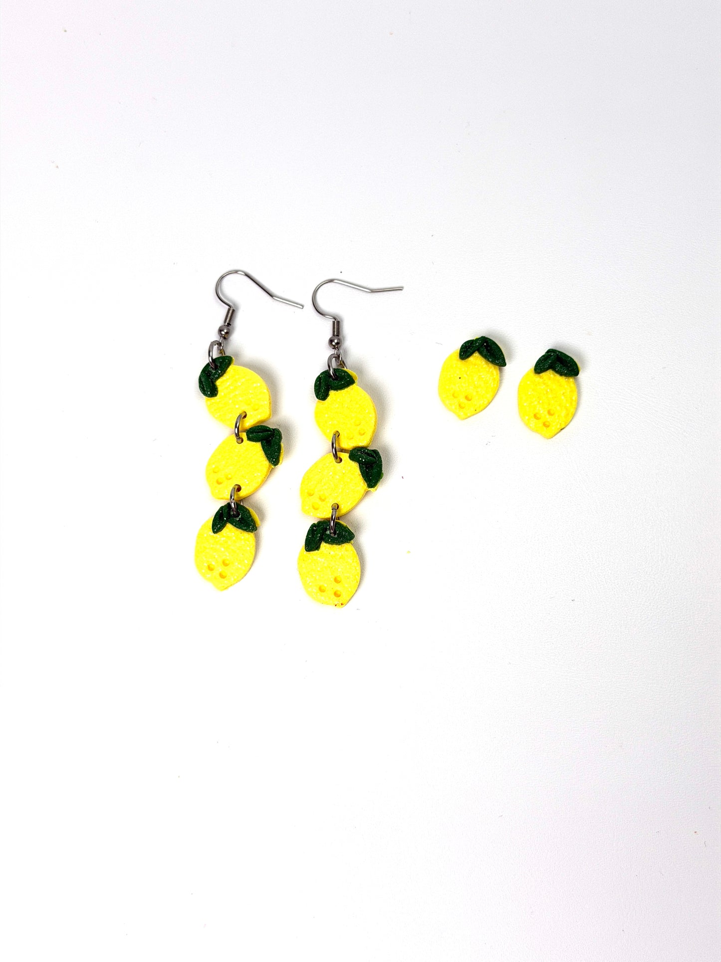 Lemon Dangle Earrings | Handmade Polymer Clay Earrings | Cute Fruit Jewelry | Lightweight Hypoallergenic Summer Earrings
