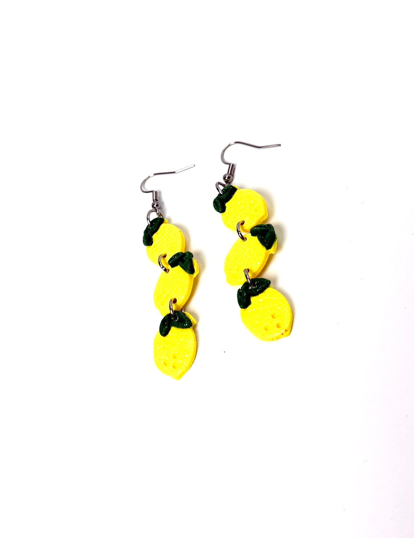 Lemon Dangle Earrings | Handmade Polymer Clay Earrings | Cute Fruit Jewelry | Lightweight Hypoallergenic Summer Earrings