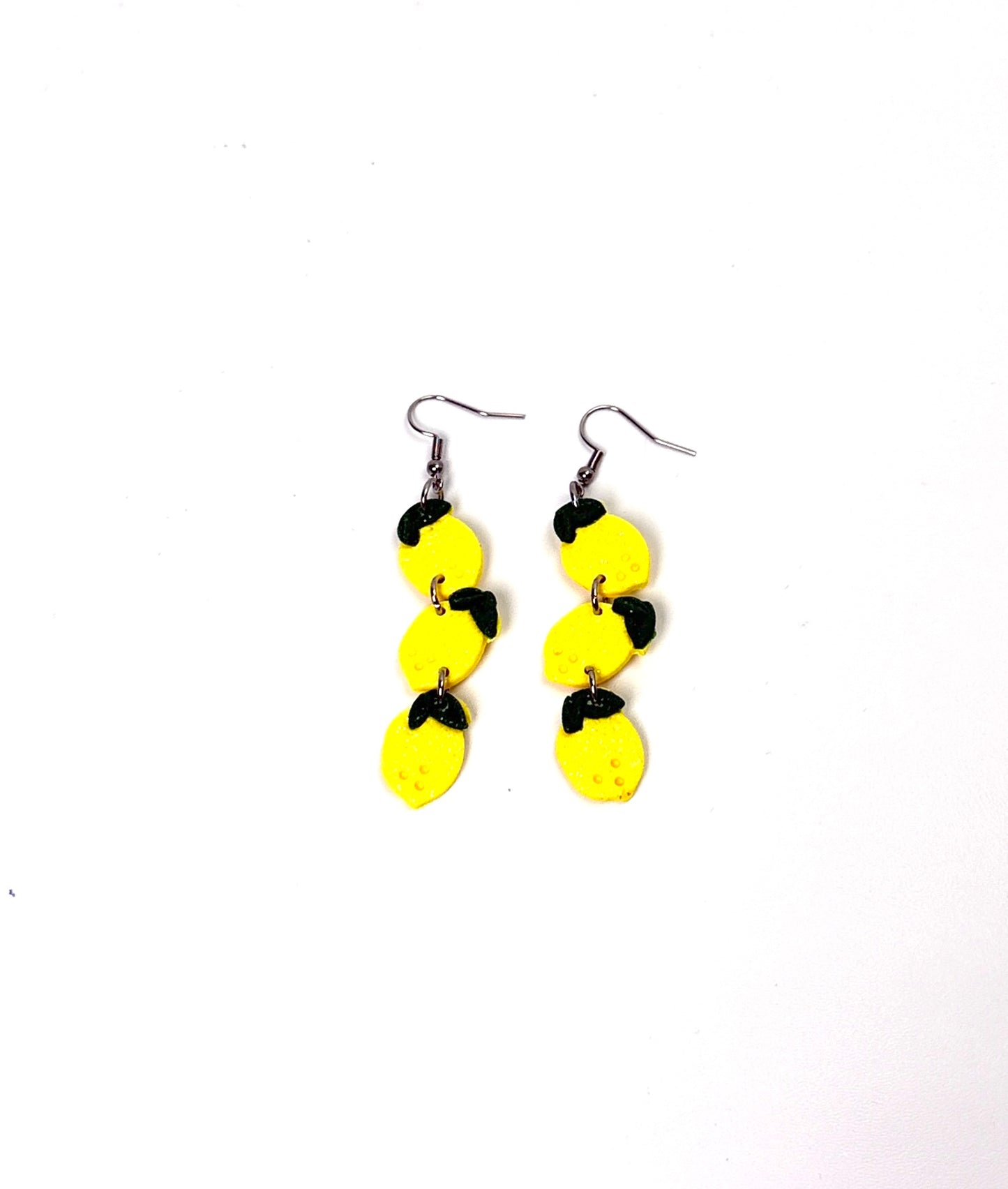 Lemon Dangle Earrings | Handmade Polymer Clay Earrings | Cute Fruit Jewelry | Lightweight Hypoallergenic Summer Earrings