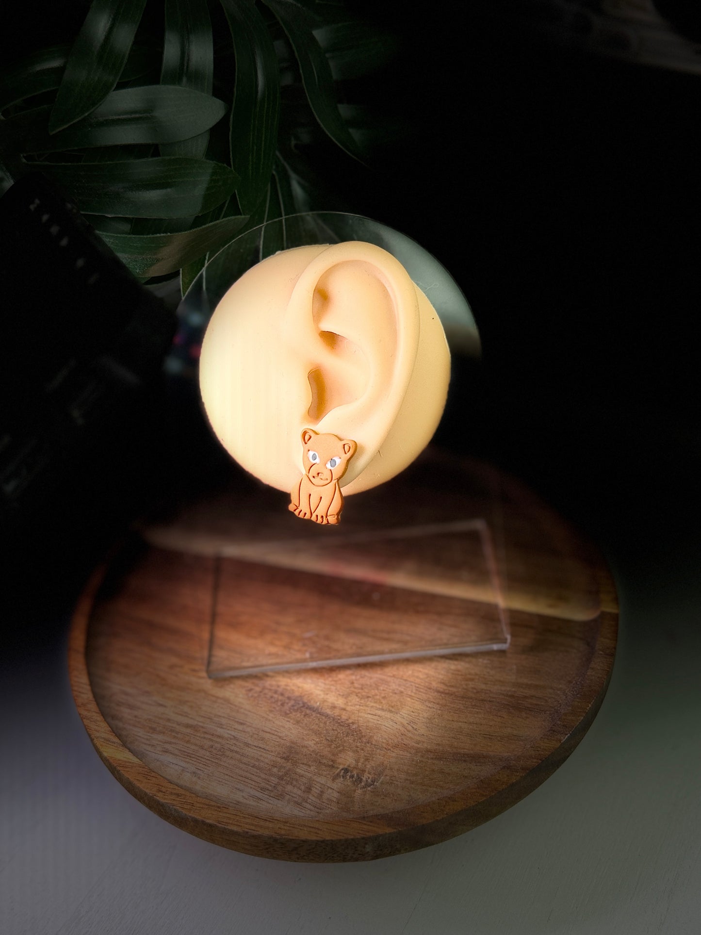Baby Lion Cub Stud Polymer Clay Earrings