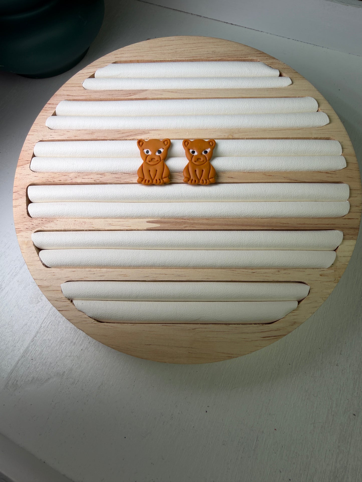 Baby Lion Cub Stud Polymer Clay Earrings