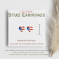 Puerto Rico Flag Heart Stud Earrings, Puerto Rican Heart Earrings, Boricua Jewelry, Puerto Rico Flag Earrings, Patriotic Graphic Stud Earrings