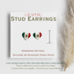 Mexican Flag Heart Stud Earrings, Mexico Heart Earrings, Fiesta Earrings, Hispanic Heritage Jewelry, Cinco de Mayo Earrings, Graphic Stud Earrings