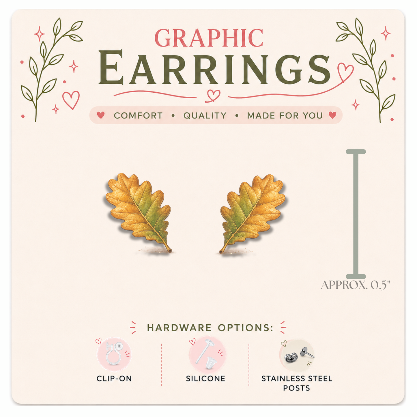 Acorn & Oak Leaf Stud Earrings, Mismatched Fall Earrings, Autumn Nature Jewelry, Woodland Earrings, Forest Lover Gift