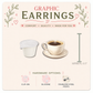 Coffee Lover Stud Earrings, Coffee Cup Graphic Studs, Resin Sealed Lightweight Jewelry