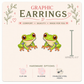 Coquí Frog Stud Earrings, Puerto Rico Tree Frog Earrings, Red-Eyed Coquí Jewelry, Resin Sealed Lightweight Studs