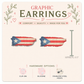 Puerto Rico Island Stud Earrings, Puerto Rican Flag Map Earrings, Boricua Jewelry, Resin Sealed Lightweight Studs