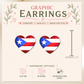 Puerto Rico Flag Heart Stud Earrings, Boricua Pride Earrings, Puerto Rican Jewelry, Resin Sealed Lightweight Studs  Description: