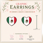 Mexico Flag Heart Stud Earrings, Mexican Pride Earrings, Mexican Heritage Jewelry, Lightweight Resin Sealed Studs