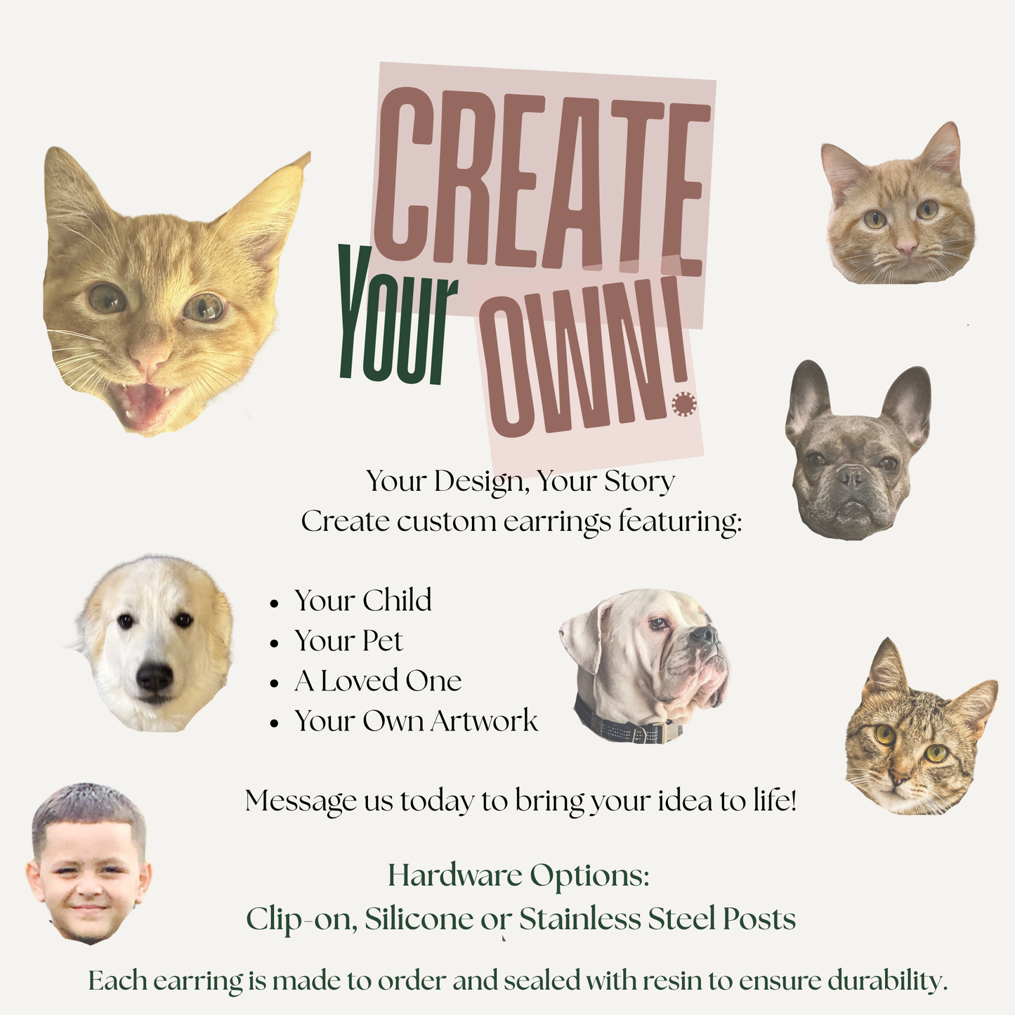 Coffee Lover Stud Earrings, Coffee Cup Graphic Studs, Resin Sealed Lightweight Jewelry