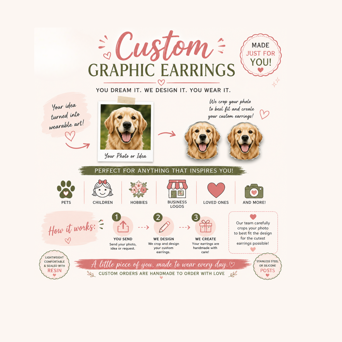 Rejected Stamp Graphic Stud Earrings | Rejected Sticker Earrings | Funny Office Humor Earrings | Handmade Novelty Studs