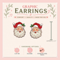 Vintage Santa Graphic Stud Earrings | Retro Santa Claus Earrings | Christmas Stud Earrings | Handmade Holiday Jewelry