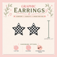 Checkered Star Graphic Stud Earrings | Checkerboard Star Earrings | Retro Y2K Star Studs | Handmade Aesthetic Jewelry