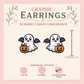 Cute Ghost Bat Stud Earrings, Halloween Pumpkin Ghost Earrings, Kawaii Spooky Jewelry, Resin Sealed Lightweight Studs