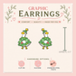 Christmas Goose Earrings, Tree Graphic Studs, Holiday Jewelry, Resin Sealed, 0.5"