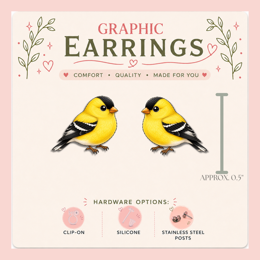 American Goldfinch Stud Earrings, Goldfinch Earrings, Yellow Bird Studs, Bird Lover Gift, Backyard Bird Jewelry, Nature Earrings