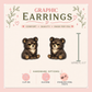 Baby Bear Stud Earrings, Woodland Animal Graphic Jewelry, Forest Bear Lover Gift