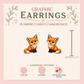 Baby Fox Stud Earrings, Woodland Animal Graphic Jewelry, Resin Sealed, Approx. 0.5"