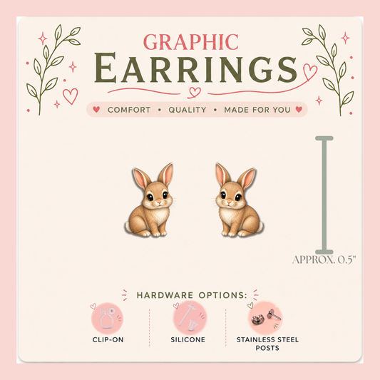 Bunny Stud Earrings, Cute Rabbit Earrings, Baby Bunny Studs, Woodland Animal Earrings, Rabbit Lover Gift, Spring Earrings