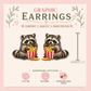 Raccoon Fries Stud Earrings, Resin Sealed Lightweight Graphic Jewelry