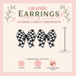 Black and White Checkered Bow Stud Earrings, Checkerboard Coquette Earrings, Retro Graphic Studs, Lightweight Bow Jewelry