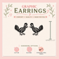 Skeleton Chicken Stud Earrings, Spooky Chicken Earrings, Gothic Farm Animal Studs, Halloween Jewelry, Chicken Lover Gift