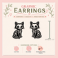Skeleton Cat Stud Earrings, Spooky Black Cat Earrings, Gothic Kitty Studs, Halloween Jewelry, Creepy Cute Cat Lover Gift