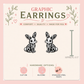 Skeleton Bunny Stud Earrings, Spooky Gothic Halloween Jewelry, Lightweight Plastic (0.5")