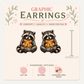 Raccoon Grilled Cheese Stud Earrings, Cute Trash Panda, Foodie Animal Jewelry, Lightweight Plastic (0.5")
