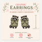Raccoon Hoodie Stud Earrings, Cozy Raccoon, Green Hoodie, Cute Trash Panda, Lightweight Plastic (0.5")