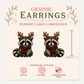 Christmas Raccoon Stud Earrings, Reindeer Antlers, Plaid Scarf, Holiday Trash Panda, Lightweight Plastic (0.5")
