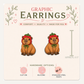 Capybara Strawberry Hat Stud Earrings, Cute Capybara Earrings, Strawberry Animal Studs, Kawaii Fruit Jewelry