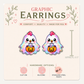 Chicken Ghost Stud Earrings, Halloween Chicken Jewelry, Trick or Treat Hen Studs