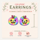 Rainbow Jack O Lantern Stud Earrings, Halloween Pumpkin Jewelry, Colorful Spooky Season Studs