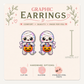 Mummy Stud Earrings, Trick or Treat Character, Rainbow Halloween Graphic Jewelry (0.5")