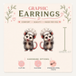 Baker Opossum Stud Earrings, Chef Hat, Woodland Bakery Animal, Lightweight Plastic (0.5")