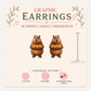 Capybara Croissant Stud Earrings, Woodland Bakery Animal, Lightweight Plastic (0.5")