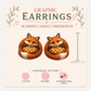 Fox Apple Pie Stud Earrings, Woodland Bakery Animal, Lightweight Plastic (0.5")