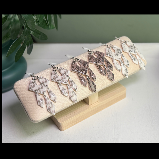 Elowen Dangle Earrings | Handmade Polymer Clay Dangle | Hypoallergenic  | Lightweight Statement  | Handmade