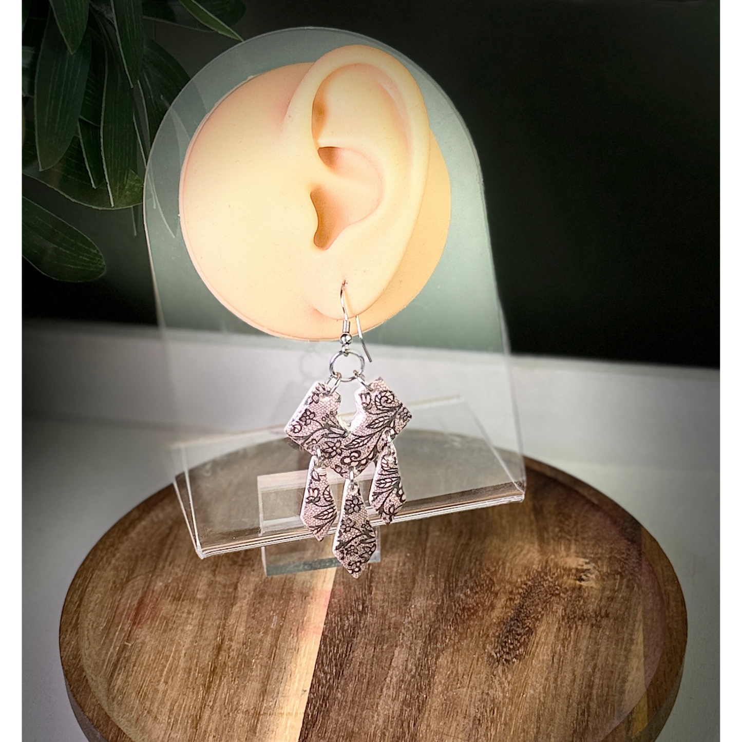 Elowen Dangle Earrings | Handmade Polymer Clay Dangle | Hypoallergenic  | Lightweight Statement  | Handmade