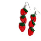 Strawberry Dangle Earrings – Handmade Polymer Clay Fruit Earrings, Cute Summer Jewelry, Lightweight Statement Earrings, Gift for Her