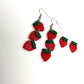 Strawberry Dangle Earrings – Handmade Polymer Clay Fruit Earrings, Cute Summer Jewelry, Lightweight Statement Earrings, Gift for Her