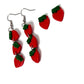 Strawberry Dangle Earrings – Handmade Polymer Clay Fruit Earrings, Cute Summer Jewelry, Lightweight Statement Earrings, Gift for Her