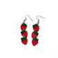 Strawberry Dangle Earrings – Handmade Polymer Clay Fruit Earrings, Cute Summer Jewelry, Lightweight Statement Earrings, Gift for Her