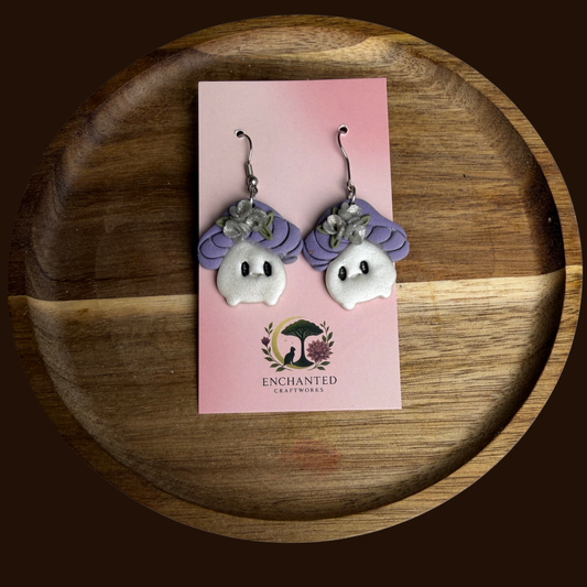 Whimsical Mushroom Polymer Clay Dangle Earrings
