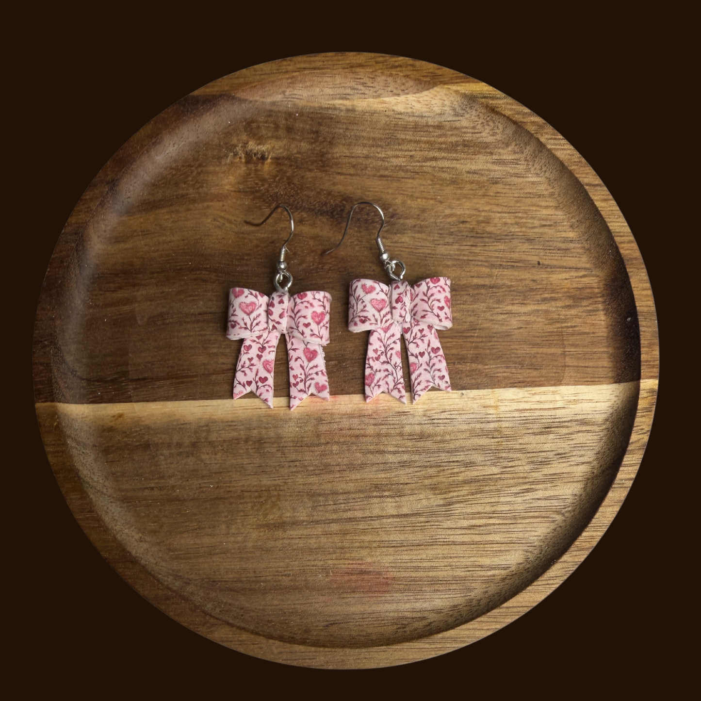 Handcrafted Bow Dangle Earrings