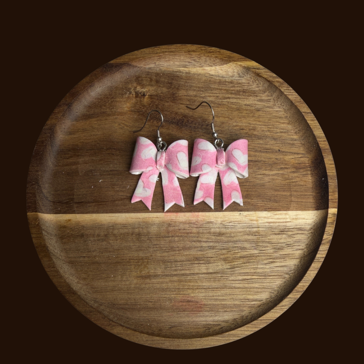 Handcrafted Bow Dangle Earrings