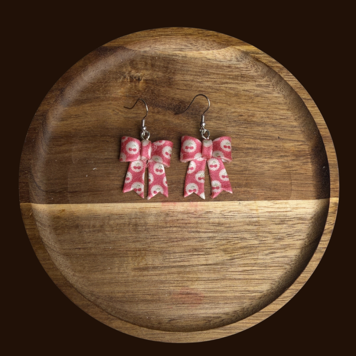 Handcrafted Bow Dangle Earrings