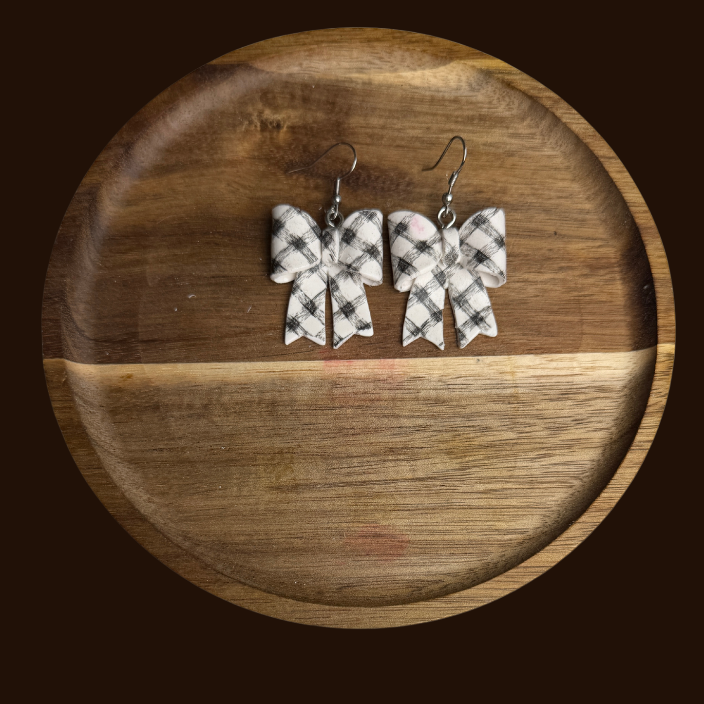 Handcrafted Bow Dangle Earrings