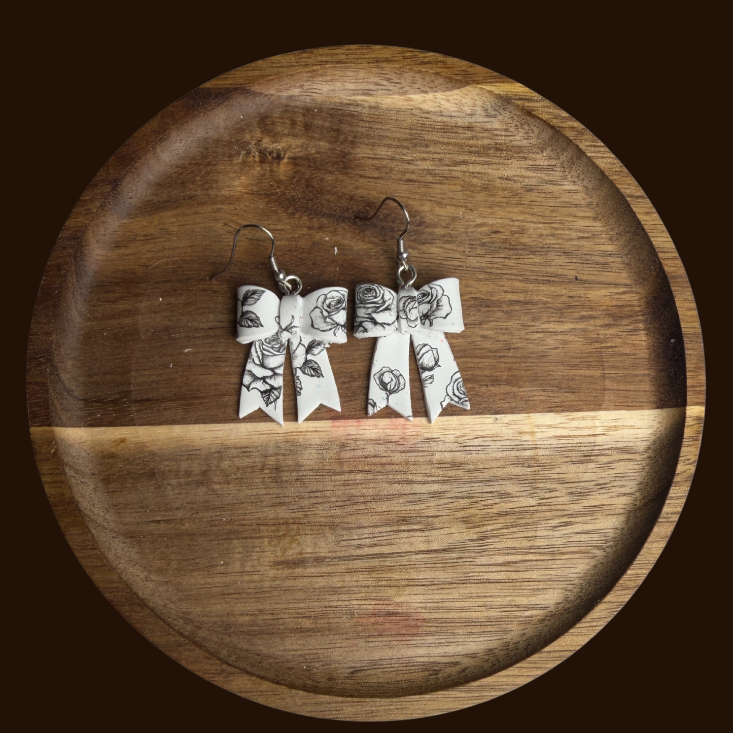 Handcrafted Bow Dangle Earrings